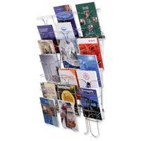 Wall Mounted Literature Holder Chrome with 7 Pocket