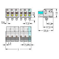 WAGO 2721-210/008-000 Female MCS-MIDI 10P 7.5mm Snap-in Feet Push ...