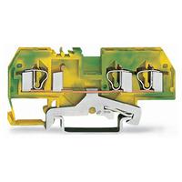 wago 281 687 6mm 3 conductor ground terminal block green yellow aw