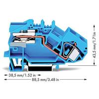 wago 783 613 1 conductor n disconnect terminal block blue 25pk