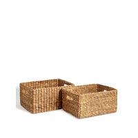 Water Hyacinth Set of 2 Storage Baskets