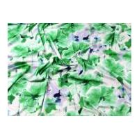 Watercolour Floral Viscose Stretch Jersey Knit Dress Fabric Emerald Green