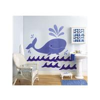 Wallies Big Murals - Whimsical Whale Wall Stickers