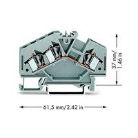 wago 281 631 6mm 3 conductor through terminal block grey awg 28 12