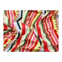 Wacky Stripes Print Cotton Poplin Dress Fabric Red Multi