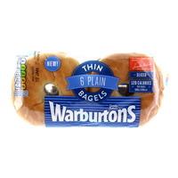 warburtons thin bagels 6 pack plain