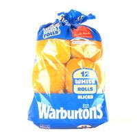 warburtons 12 sliced white rolls