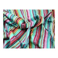 Wacky Stripes Print Cotton Poplin Dress Fabric Turquoise Multi