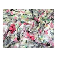 Watercolour Floral Print Polyester Chiffon Dress Fabric Multicoloured