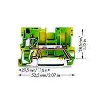 WAGO 769-237 1-conductor/1-pin Ground Carrier Terminal Block Green...