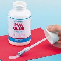 washable pva glue with integral brush each
