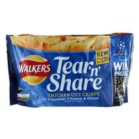 walkers tear share cheddar onion crisps