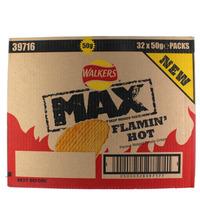 Walkers Max Flamin\' Hot Flavour Crisps 24 x 50g