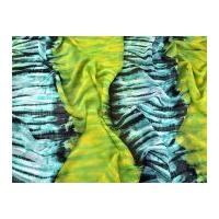 Watercolour Stripes Print Polyester Chiffon Dress Fabric Green & Turquoise