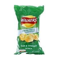 Walkers Salt and Vinegar Crisps 6 Pack