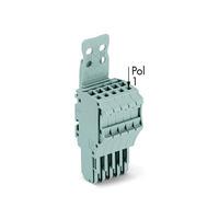 WAGO 2020-105/143-000 5-way 1 Conductor F Plug w Strain Relief & L...