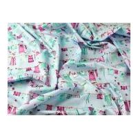 Washing Line Print Combed Cotton Poplin Dress Fabric Blue