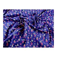 Watermelon Print Polycotton Dress Fabric Navy Blue