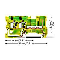 WAGO 769-257 2-conductor/1-pin Ground Carrier Terminal Block Green...