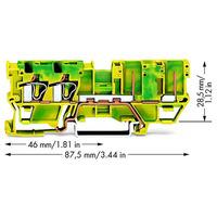 WAGO 769-217 2-conductor/2-pin Ground Carrier Terminal Block Green...