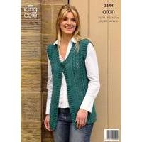 waistcoat and slipover in king cole aran 3544