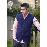 waistcoat and sweater in king cole fashion aran 4241