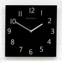 wall clock square face black 2100h bk