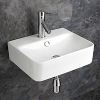 wall hung latina 439cm by 357cm rectangular white sink