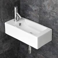 Wall Mounted Lucca Left Handed 50cm x 24.5cm Rectangular Basin
