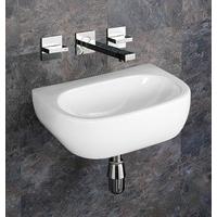 Wall Mounted Cannes 42cm x 28cm Rectangular Ceramic Sink With No Tap Hole