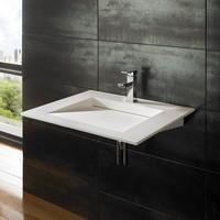 Wall Mounted 60cm by 50cm Stunningly Contemporary Rectangular Nero Basin