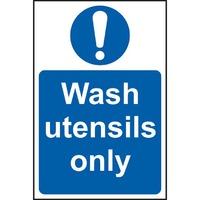 Wash Utensils Only Sign - RPVC (200 x 300mm)