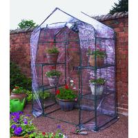 walk in mini greenhouse shelving by kingfisher