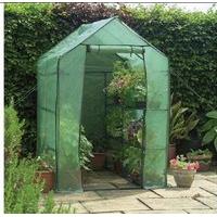 walk in mini greenhouse with shelving by gardman