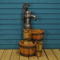 Water Pump & Barrels Outdoor Water Feature (Mains) by Kingfisher