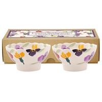 Wallflower Set of 2 Small Fluted Bowls Boxed