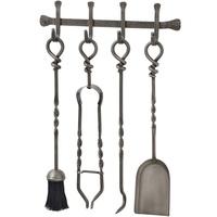 wall mountable iron fireside companion set will hold up to 4 tools