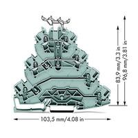 WAGO 2002-4141 L1/L2 Quad Deck 5.2mm Terminal Block Grey AWG 22-12...