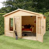 waltons standard log cabin studio with veranda 34m x 33m