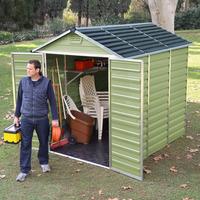 waltons 6 x 8 green skylight plastic shed free floor