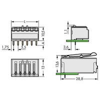 WAGO 2091-1324 picoMAX® 3.5 Female 4P Angled Pk100