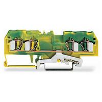 WAGO 281-657 6mm 4-conductor Ground Terminal Block Green-yellow AW...