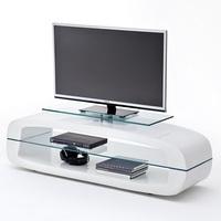 Warmingham Modern Glass TV Stand In High Gloss White