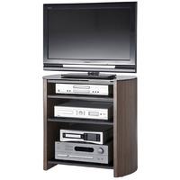 walnut veneer lcd tv stand with 4 shelves