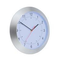 wall clock 300mm with coloured case silver