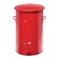 waste bin red 630 x 415 x 415mm with foot pedal for easy opening