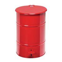 waste bin red 475 x 360 x 360mm with foot pedal for easy opening