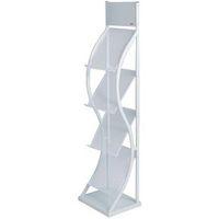 wave freestanding leaflet dispenser white