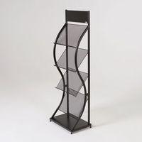 wave freestanding literature dispensers wide black