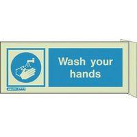 WASH YOUR HANDS 80 X 200 RIGID PLASTIC